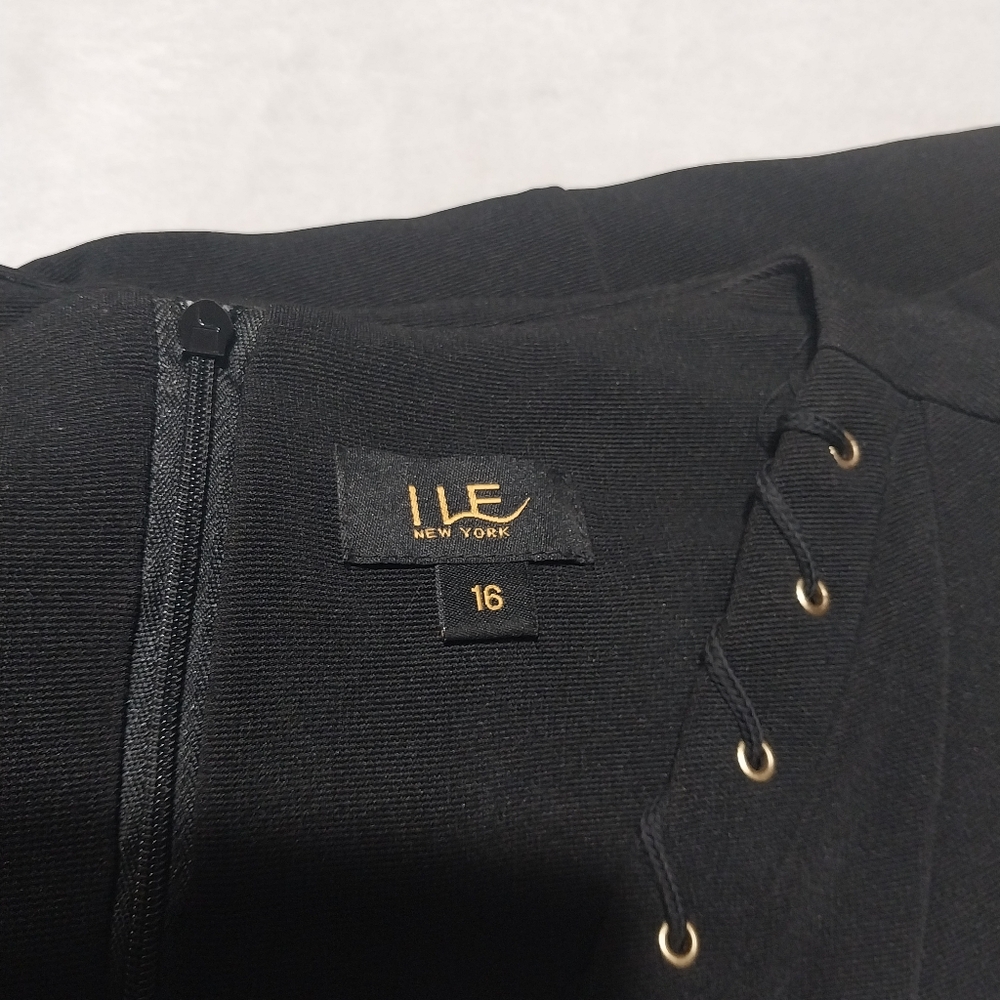 ILE New York Black Lace-Up Dress